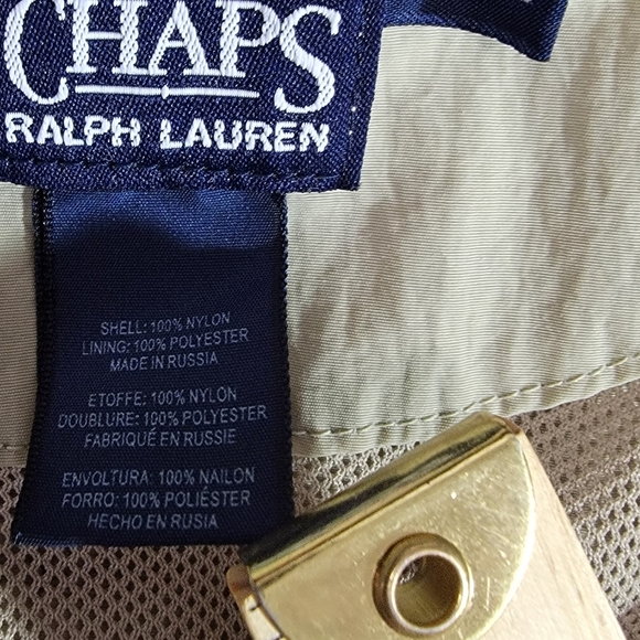 Vintage Mens Ralph Lauren and Chaps Nylon pullover Tan Jacket Size XL - Picture 12 of 12